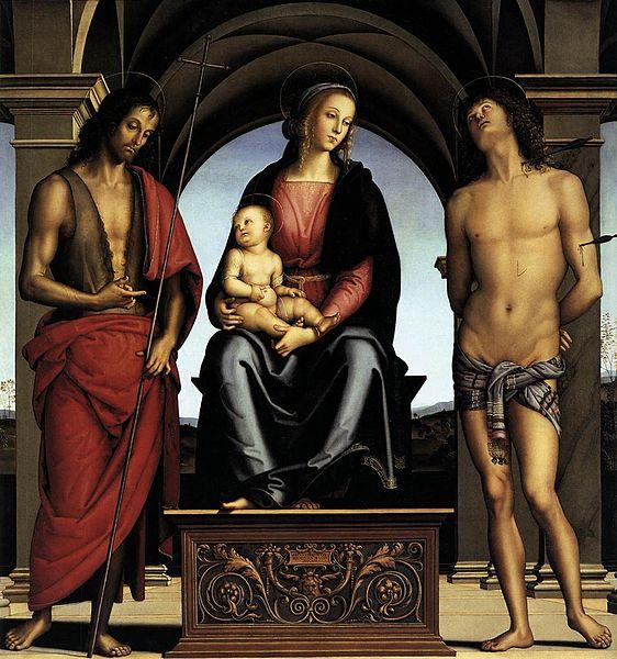 Pietro Perugino The Madonna between St John oil painting picture